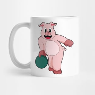 Pig at Bowling with Bowling ball Mug